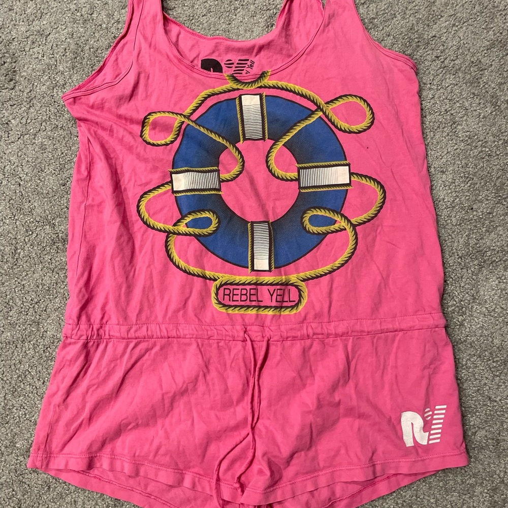 Rebel Yell pink romper / bathing suit coverup !